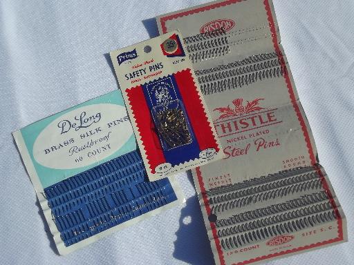 lot vintage needle books, sewing needles in needlebooks, cards of pins