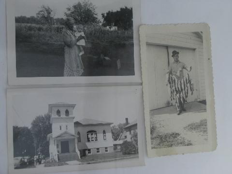 lot vintage photos, WWII era farm life, rural mid-west small towns