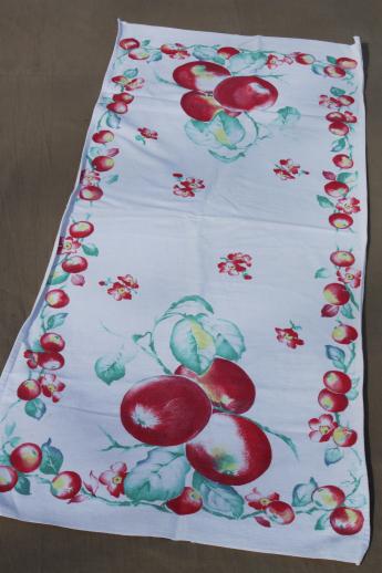 lot vintage print cotton kitchen linens, fruit & flowers tea towels ...