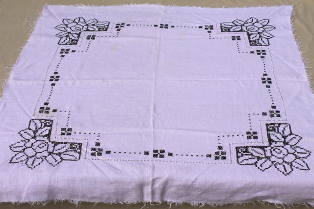 lot of vintage table linens, cotton & linen cloth tablecloths, napkins & sets