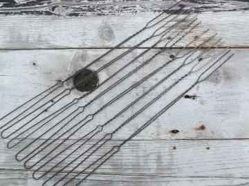 lot vintage wire hot dog or marshmallow cookers, long forks for campfire or fireplace
