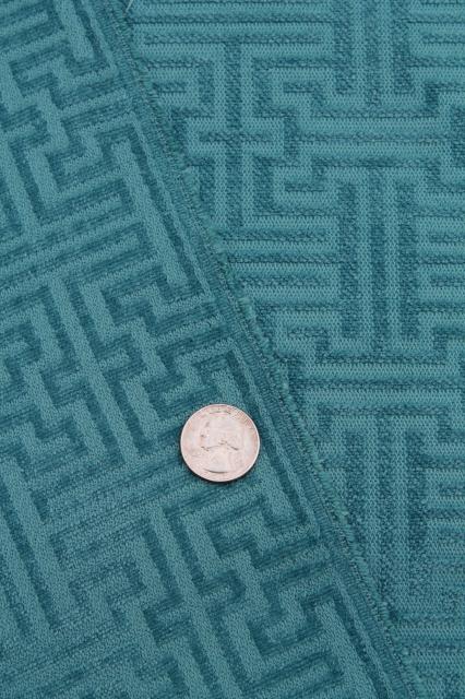 mediterranean ocean blue soft chenille upholstery fabric, vintage decorator remnant material