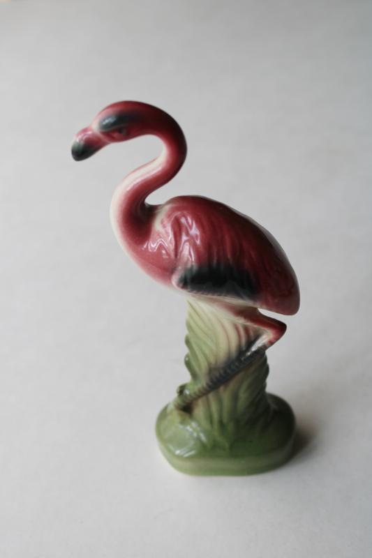 Mid Century Mod Pink Flamingo Bird, Unmarked Ceramic Figurine, Vintage ...