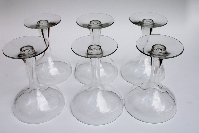mid-century mod vintage hollow stem champagne glasses or cocktail glass set of 6