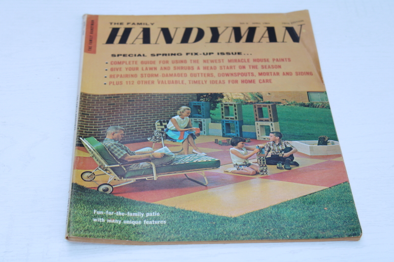 mid century modern DIY home projects, lot of Family Handyman magazines