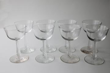 mid century modern vintage cocktail glasses set of 8, Libbey glass stemware 3002 line