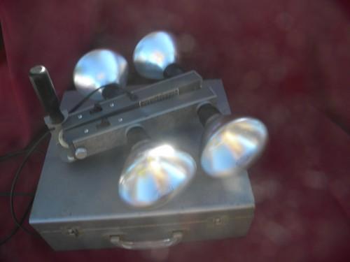 mid century portable Crystal-Brite photography/movie camera light bar