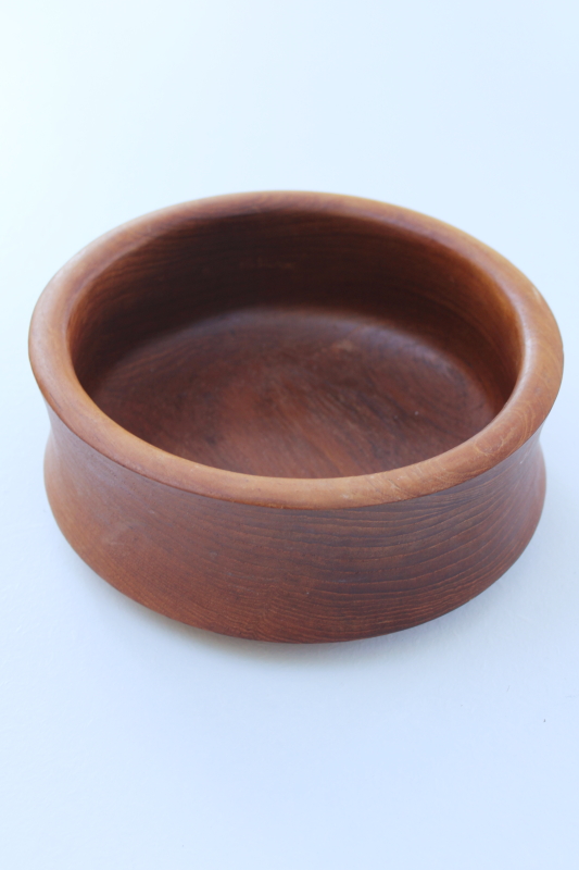 mid-century vintage Selandia Designs teak salad bowl, big mod chunky wood bowl