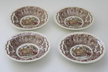 mid century vintage Vernon Kilns pottery fruit bowls, 1860 scenes of old California history, Ed Botsford art