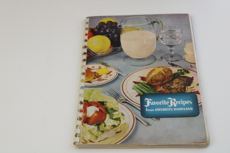 mid century vintage cookbook Wisconsin Dept of Agriculture Dairyland recipes  cheese guide