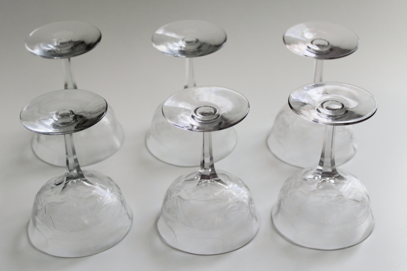 mid century vintage crystal champagne coupes or cocktail glasses
