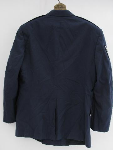 mid-century Vietnam vintage, USAF blue uniform jacket w/patches&buttons