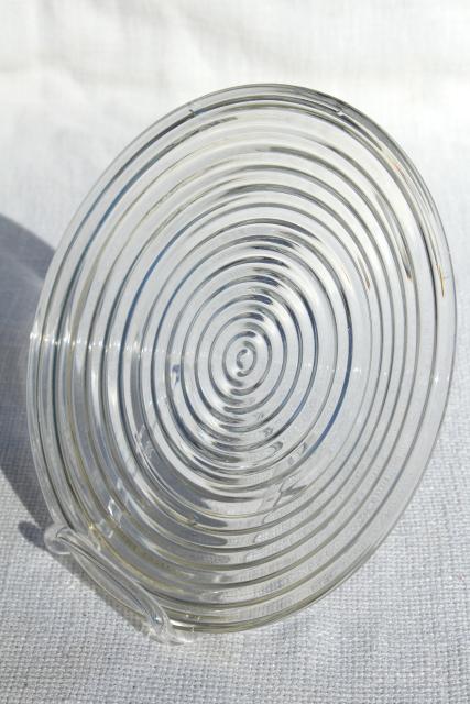 mid-century modern vintage Manhattan glass salad plates mod bullseye concentric circles