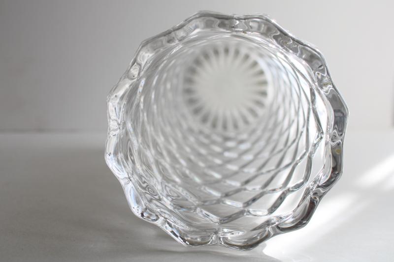mid-century vintage Fostoria American pattern clear pressed glass vase
