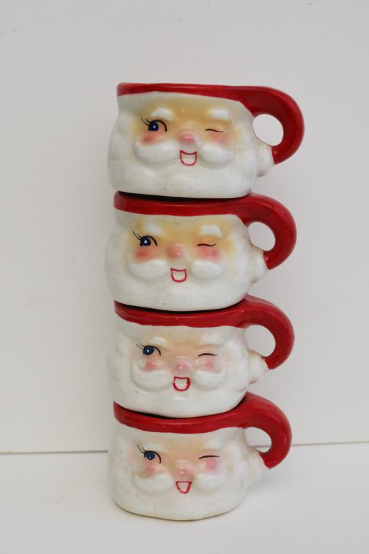 https://laurelleaffarm.com/item-photos/midcentury-vintage-Japan-ceramic-Santa-face-mugs-Holt-Howard-mini-winking-Santas-set-Laurel-Leaf-Farm-item-no-fr111480-3.jpg