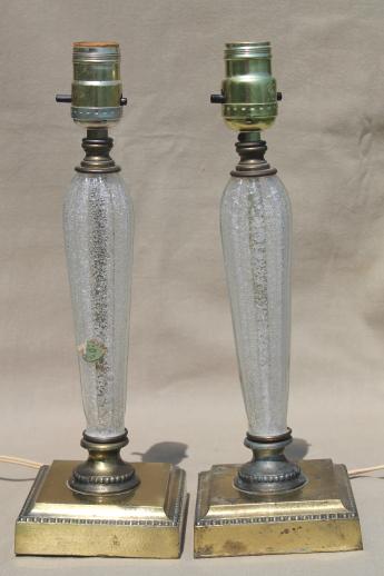 mid-century vintage Murano art glass boudoir lamps w/ old Venetian glass label