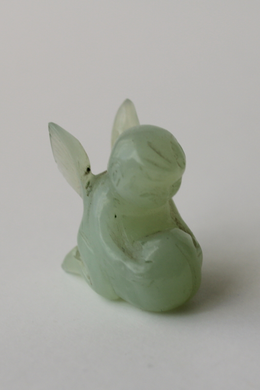 mini carved stone angel, jade green adventurine comforting gift charm