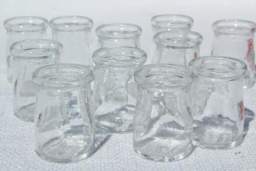 Vintage Mini Restaurant Glass Creamer Jars Bottle Dairy Individual