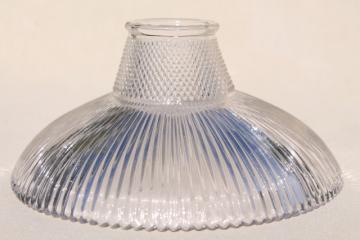 mini holophane type prismatic glass lamp shade for industrial work light or exposed bulb pendant