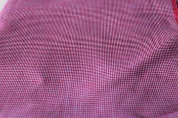 mini houndstooth check suiting fabric, deep red and grey blue poly blend material