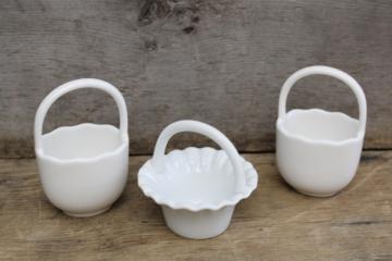 miniature flower baskets, nut cups or candy dishes - Maryland china white porcelain 