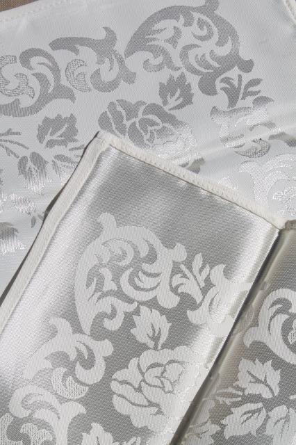 mint condition vintage rayon silk damask dinner napkins, set of 8 w/ original labels