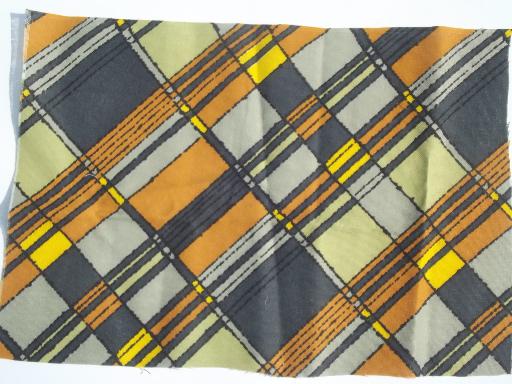 mod 60s vintage fabric sample cuts, retro geometric art print graphics 