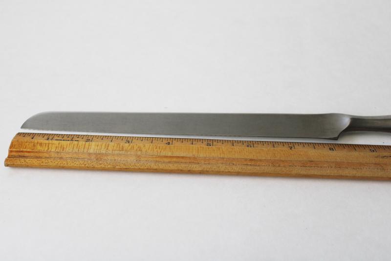 mod vintage Ekco Eterna serrated slicing knife, Canoe rosewood look composition handle