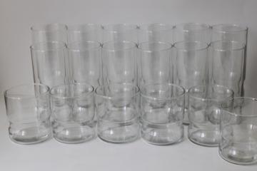 mod vintage Libbey glass tumblers, lowballs highballs barware drinking glasses