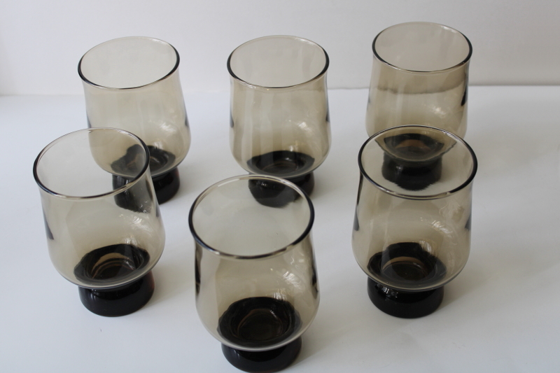 Vintage Libbey Drinking Glasses Tawny Brown Tumbler & Glass Rock Barware  Set- 10 Pieces