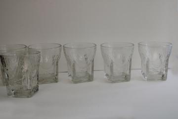 Mid Century Modern Tumblers Vintage Double Old fashioned Glassware Cocktail Glasses Clear Arcoroc Whiskey Glasses Heavy Glasses 3