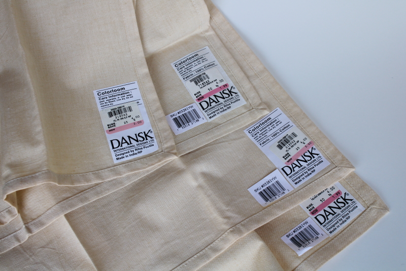 mod vintage new w/ labels Dansk Colorloom natural color cotton napkins set of four