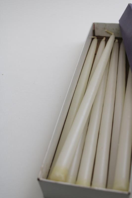 mod vintage tiny tapers, tall skinny taper candles for Dansk candle holders etc.