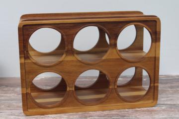 modern acacia wood wine rack, minimalist neutral storage meets decor, wine bottle holder
