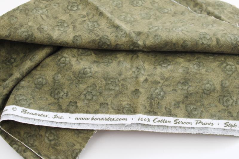 modern cotton flannel fabric lot, lavender, yellow gold, olive green 