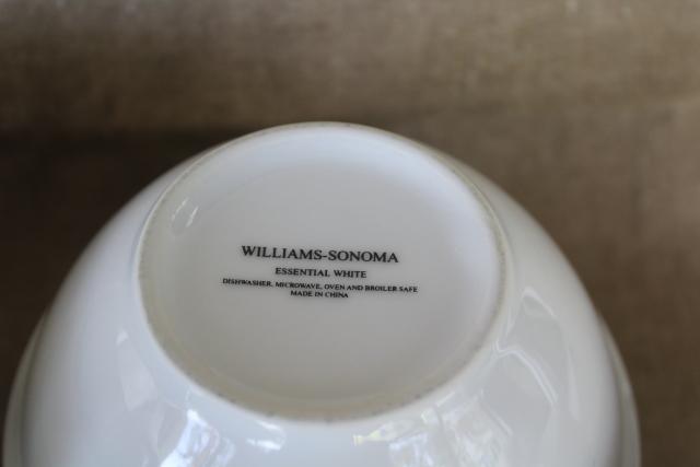 modern farmhouse china, Williams Sonoma Essential White ironstone porcelain all purpose bowls