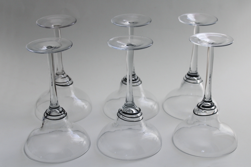 modern hand blown glass cocktail glasses margaritas ebony black spin spiral swirl