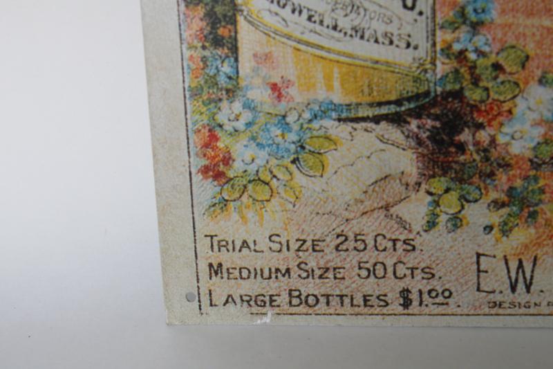 modern vintage tin sign, reproduction antique Victorian trade card adverti