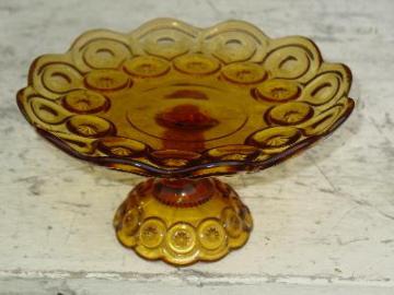 moon and stars vintage amber glass cake stand