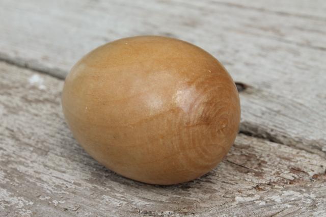 natural wood eggs, life size chicken egg for nest box / primitive country decor