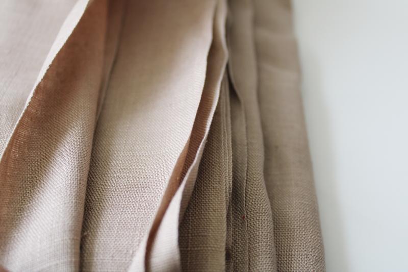 neutral natural flax color linen cotton blend fabric for clothes or home decor sewing