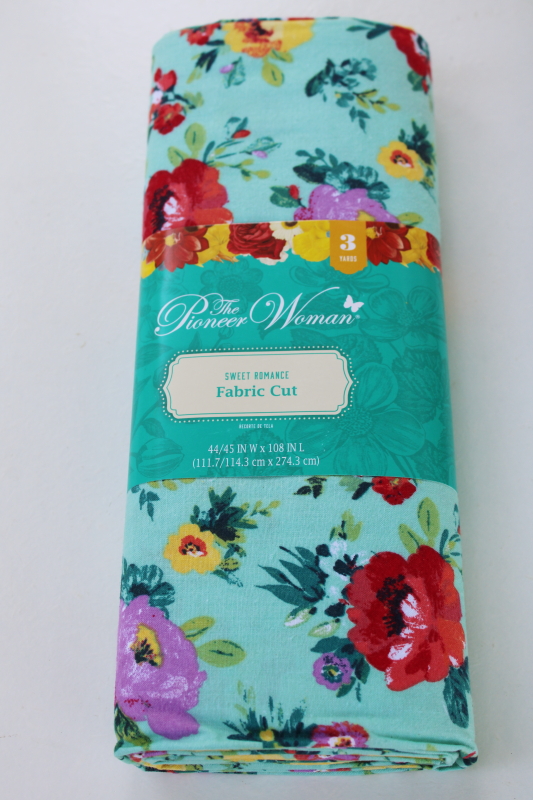 new Pioneer Woman cotton fabric 3 yard cut Sweet Romance floral print