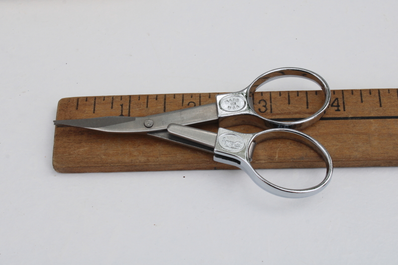 new in box vintage Fuller Brush premium quality stainless folding scissors, tiny snips