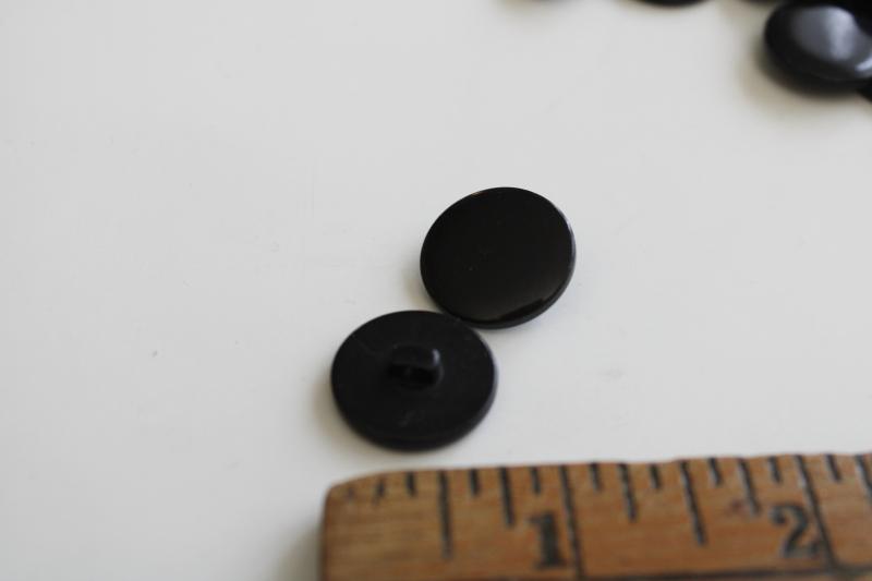 new old stock black plastic shank buttons, shoe button eyes for bears, dolls