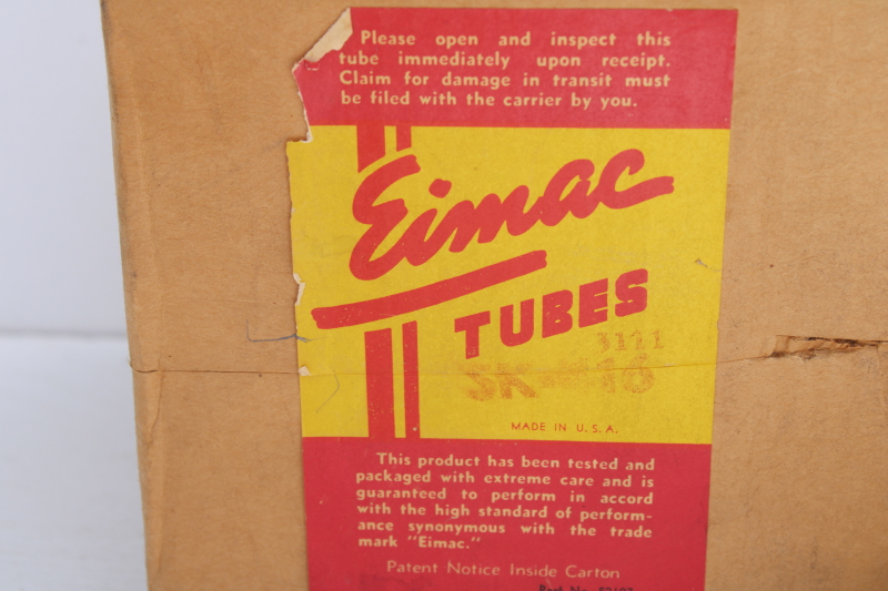 new old stock in original box vintage glass chimney Eimac SK 416 vacuum tube cover