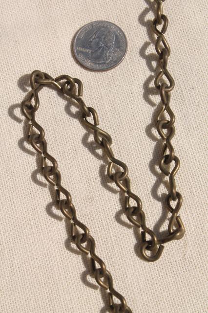 new old stock solid brass lamp chain, vintage hardware for antique lighting restoration