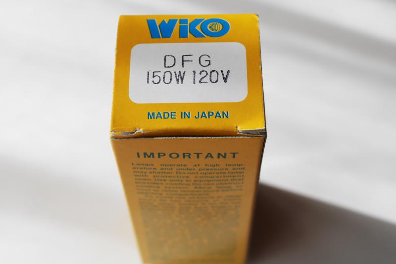 new old stock unused vintage WIKO Japan lamp projector light bulb 150W 120V