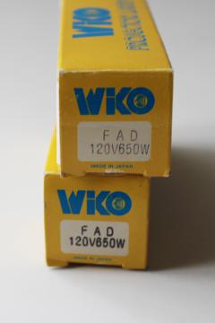 new old stock unused vintage WIKO Japan lamp projector light bulbs 120V 650W