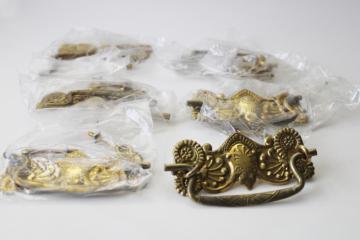 new old stock vintage brass hardware, ornate Eastlake drawer pulls antique reproduction
