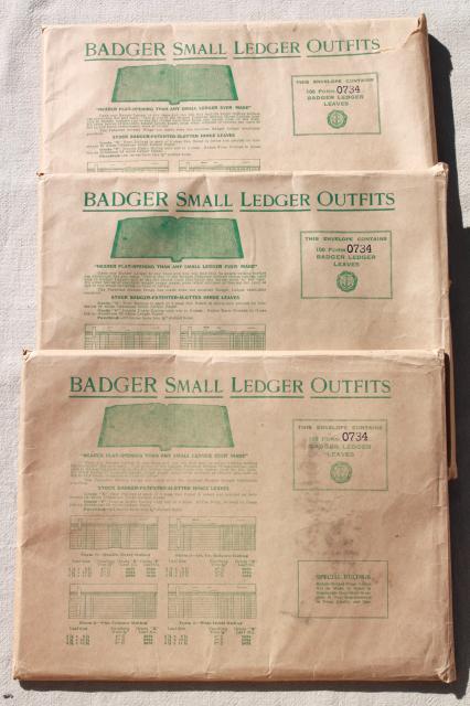 new old stock vintage ledger book sheets, blank lined paper for altered art paper or craft